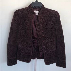 Plum Purple Victorian Vintage Velvet Button Blazer